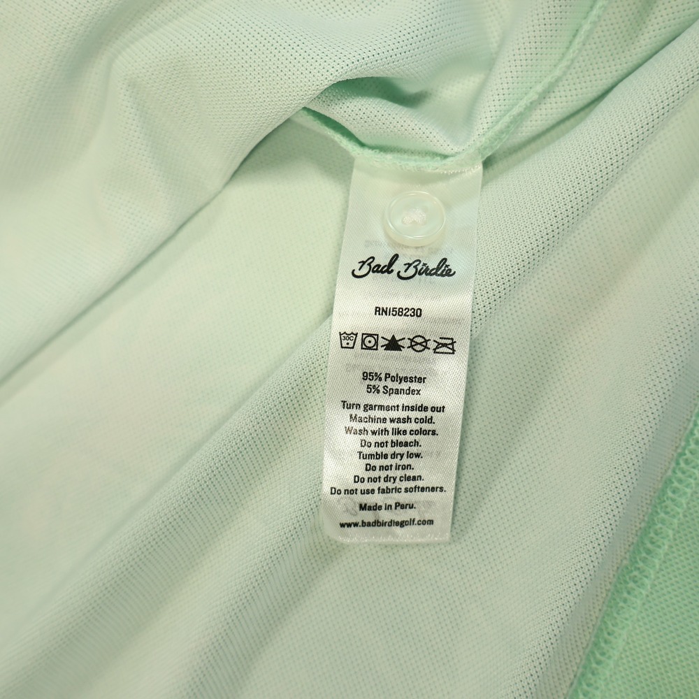 NWT BAD BIRDIE Mens XL Green Palm Tree Print Performance Stretch Golf Polo Shirt - Picture 5 of 7